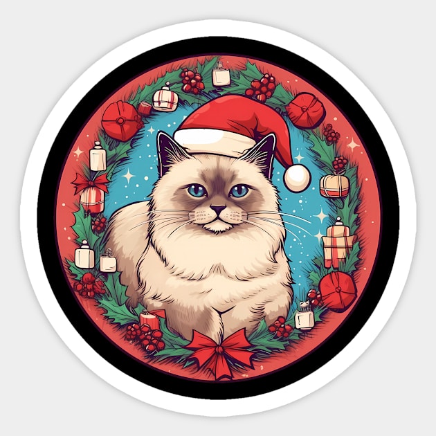 Birman Cat Xmas, Love Cats Sticker by logiamerch